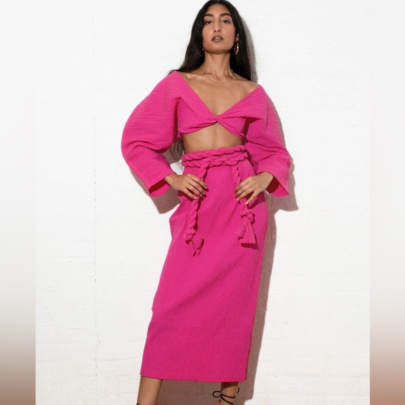 Mara Hoffman 'Denise' midi skirt in Hot Pink, size S - Picture 2 of 12